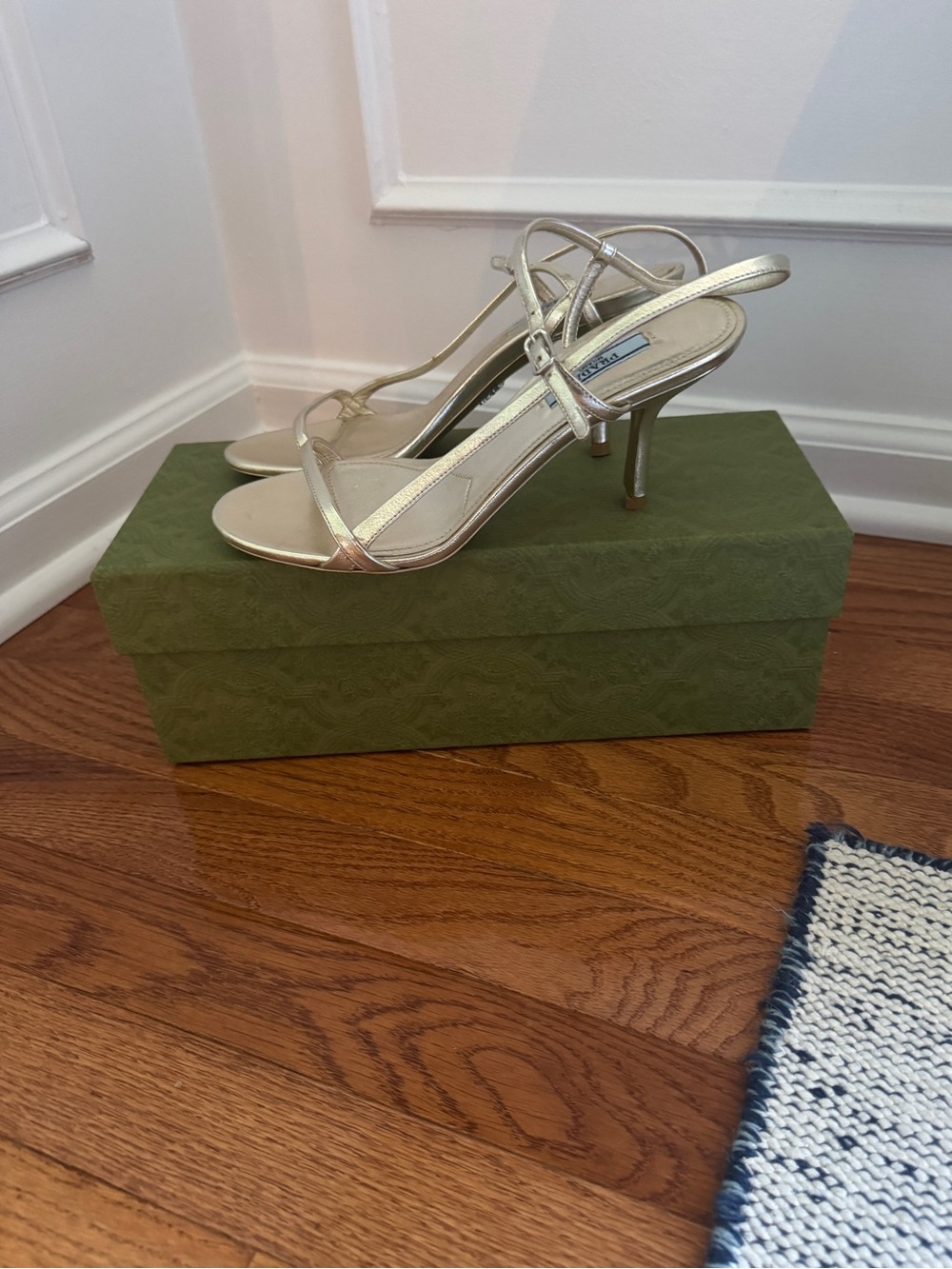 Prada Gold Strappy Sandals Size 37